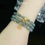  Vòng Chuỗi 5.8li Phỉ Thúy Hoa Bay Mix Bi Kim Tiền, Cỏ Bốn Lá Và Charm Hoa Sen Vàng Trang Sức (Không Kén Mệnh) Vvip-127003 