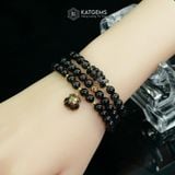  Vòng Chuỗi Đá Thạch Anh Tóc Đen 6ly Mix Bi Kim Tiền Vàng, Ngũ Điếu Và Túi Tiền Kim Bảo Bản Nâng Cấp (Mộc, Thủy) 1-124001 