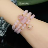  Vòng Chuỗi 6.2li Thạch Anh Hồng Mix Hồ Ly Phượng, Ngũ Điếu Và Túi Tiền Kim Bảo Bản Nâng Cấp (Hỏa, Thổ) 1-125005 
