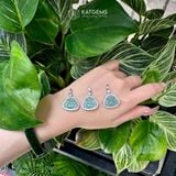  Mặt Phật Di Lặc Lam Ngọc Mini Bọc Bạc Gắn Đá Trang Sức KT: 27 x 20 x 5mm (Không Kén Mệnh) 