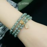  Vòng Chuỗi 5.8li Phỉ Thúy Hoa Bay Mix Xu Kim Tiền Và Cỏ Bốn Lá Nạm Đá Vàng Trang Sức (Không Kén Mệnh) Vvip-127003 