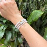  Vòng Chuỗi Bạch Ngọc 5.6ly Mix Bi Kim Tiền Vàng, Ngũ Điếu Và Cỏ Bốn Lá Vàng Trang Sức (Không Kén Mệnh) V-129004 