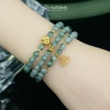  Vòng Chuỗi 5.8li Phỉ Thúy Hoa Bay Mix Bi Kim Tiền, Cỏ Bốn Lá Và Charm Hoa Sen Vàng Trang Sức (Không Kén Mệnh) Vvip-127003 