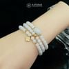  Vòng Chuỗi Bạch Ngọc 5.6ly Mix Bi Kim Tiền Vàng, Ngũ Điếu Và Cỏ Bốn Lá Vàng Trang Sức (Không Kén Mệnh) V-129004 