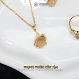  Mặt Dây Chuyền Vàng Phụng Thiên Cửu Vận Thạch Anh Tóc Vàng (Kim, Thổ ) Độc Quyền Katgems 