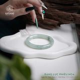  Vòng Khối Ngọc Phỉ Thúy Jade A Băng Lục Phiêu Hoa Cao Cấp Bản Đũa 9.3 x 8.8 x 52.5 (Không Kén Mệnh) 2529588 