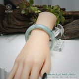  Vòng Khối Ngọc Phỉ Thúy Thanh Lục Phiêu Hoa Cao Cấp Bản Hẹ KT: 12.8 x 8.2 x 61.5  (Không Kén Mệnh) 261812 