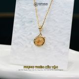  Mặt Dây Chuyền Vàng Phụng Thiên Cửu Vận Thạch Anh Tóc Vàng (Kim, Thổ ) Độc Quyền Katgems 