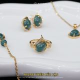  Bộ Trang Sức Vàng Phụng Thiên Cửu Vận Lam Ngọc Jade A ( Không Kén Mệnh ) Độc Quyền Katgems 