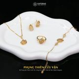  Bộ Trang Sức Vàng Phụng Thiên Cửu Vận Thạch Anh Tóc Vàng (Kim, Thổ) Độc Quyền Katgems 