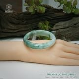  Vòng Khối Ngọc Phỉ Thúy Thanh Lục Phiêu Hoa Cao Cấp Bản Hẹ KT: 12.9 x 7.9 x 57.8  (Không Kén Mệnh) 261821 