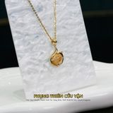  Mặt Dây Chuyền Vàng Phụng Thiên Cửu Vận Thạch Anh Tóc Vàng (Kim, Thổ ) Độc Quyền Katgems 
