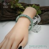  Vòng Khối Ngọc Phỉ Thúy Thanh Lục Phiêu Hoa Cao Cấp Bản Hẹ KT: 7.9 x 7.3 x 55 (Không Kén Mệnh) 261811 