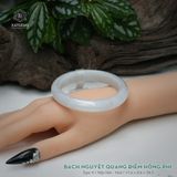  Vòng Khối Ngọc Phỉ Thúy Bạch Nguyệt Quang Bạch Ngọc Điểm Hồng Phỉ Cao Cấp Bản Hẹ KT: 11.6 x 8.6 x 58.5  (Không Kén Mệnh) 260851 