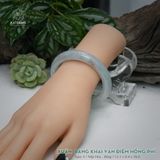  Vòng Khối Ngọc Phỉ Thúy Xuân Băng Khai Vận Điểm Hồng Phỉ Cao Cấp Bản Hẹ KT: 12.1 x 8.4 x 56.6  (Không Kén Mệnh) 260938 