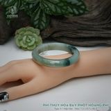  Vòng Khối Ngọc Phỉ Thúy Hoa Bay Phớt Hoàng Phỉ Cao Cấp Bản Hẹ KT: 12 x 8.5 x 56.5  (Không Kén Mệnh) 260950 