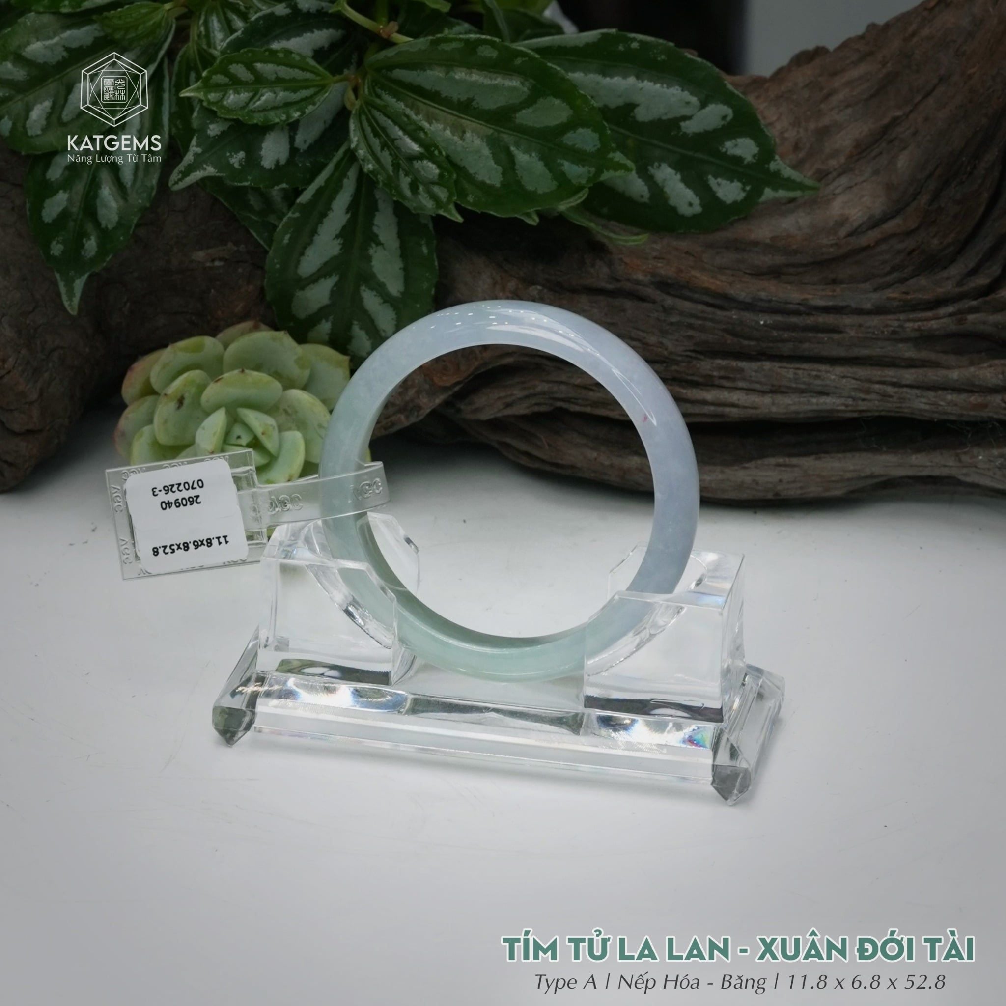  Vòng Khối Ngọc Phỉ Thúy Tím Tử La Lan Xuân Đới Tài Cao Cấp Bản Hẹ KT: 11.8 x 6.8 x 52.8  (Không Kén Mệnh) 260940 