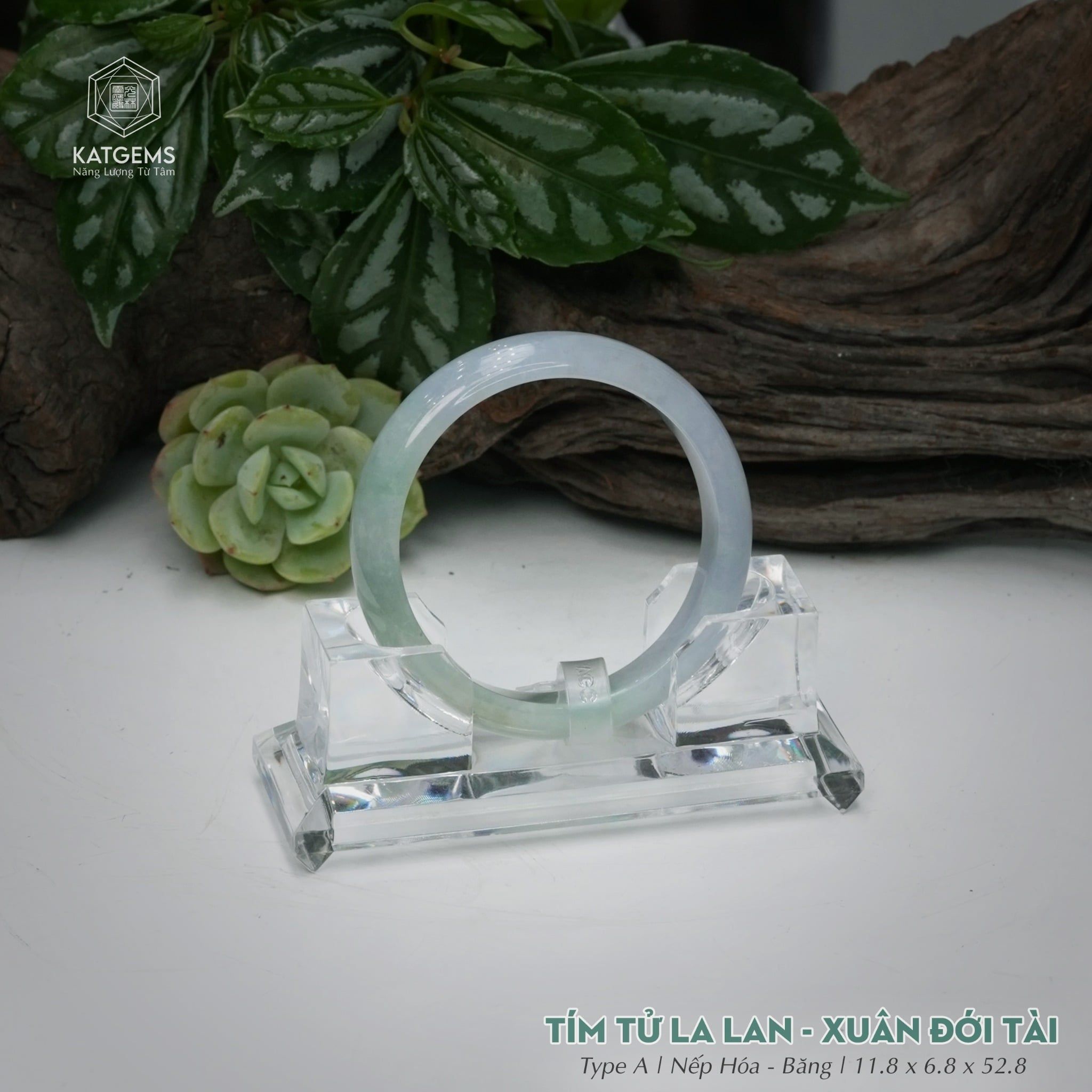  Vòng Khối Ngọc Phỉ Thúy Tím Tử La Lan Xuân Đới Tài Cao Cấp Bản Hẹ KT: 11.8 x 6.8 x 52.8  (Không Kén Mệnh) 260940 