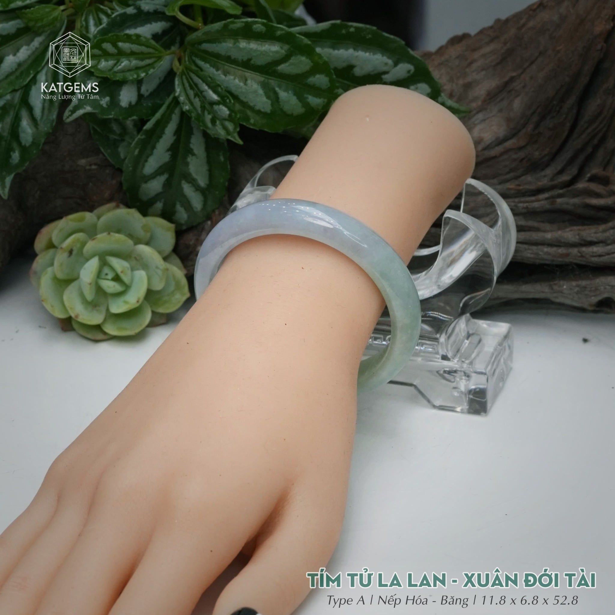  Vòng Khối Ngọc Phỉ Thúy Tím Tử La Lan Xuân Đới Tài Cao Cấp Bản Hẹ KT: 11.8 x 6.8 x 52.8  (Không Kén Mệnh) 260940 