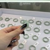  Nhẫn Khối Ngọc Phỉ Thúy Xanh Táo Bản Hẹ Ni Từ 15.2mm Đến 20mm 191225 