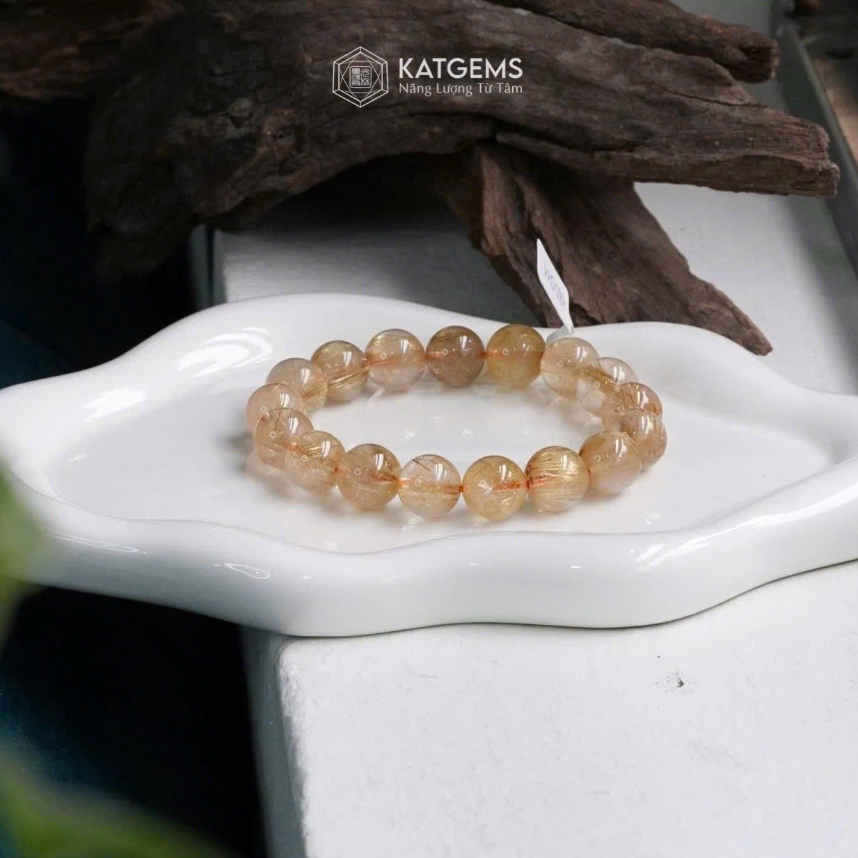  Vòng Đơn Thạch Anh Tóc Vàng Vip 11.8ly (Kim, Thổ) - 180011 