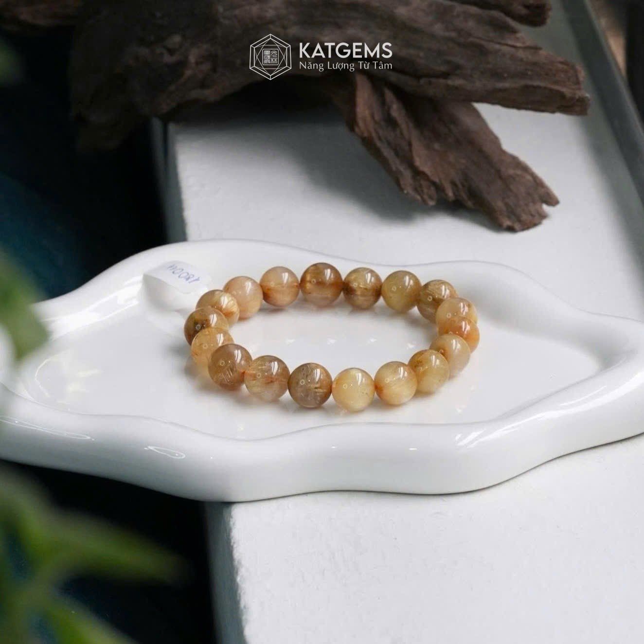  Vòng Đơn Thạch Anh Tóc Vàng Vip 11.8ly (Kim, Thổ) - 180011 