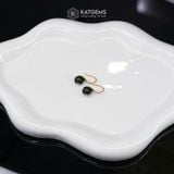  Khuyên Tai Kim Tâm Như Ý Đá Thạch Anh Tóc Đen (Thủy, Mộc) 