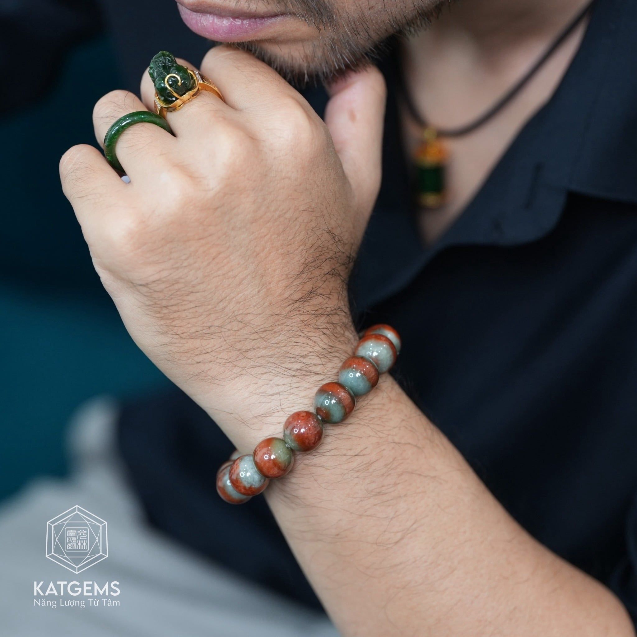  Vòng Đơn Ngọc Huyết Uyên Ương 13.6ly 1-136001 (Không Kén Mệnh) 