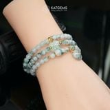  Vòng Chuỗi Ngọc Phỉ Thúy Hoa Bay 5.6li Mix Bi Kim Tiền, Cỏ Bốn Lá, Lu Thống Và Túi Tiền Kim Bảo (Không Kén Mệnh) 1-127018 