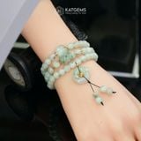  Vòng Chuỗi Ngọc Phỉ Thúy Hoa Bay 7li Mix Ngũ Điếu, Cỏ Bốn Lá Và Điếu Ngọc (Không Kén Mệnh) 