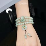  Vòng Chuỗi Ngọc Phỉ Thúy Hoa Bay 7li Mix Ngũ Điếu, Cỏ Bốn Lá Và Điếu Ngọc (Không Kén Mệnh) 