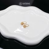  Khuyên Tai Kim Tâm Như Ý Đá Thạch Anh Tóc Vàng (Kim, Thổ) 