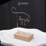  Khuyên Tai Kim Tâm Như Ý Đá Thạch Anh Tóc Đỏ (Hỏa, Thổ) 