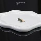  Khuyên Tai Kim Tâm Như Ý Đá Thạch Anh Tóc Xanh (Hỏa, Mộc) 