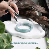  Vòng Khối Ngọc Phỉ Thúy Lam Thiên Hoa Bay Cao Cấp Bản Hẹ 11.3x7.5 Ni 54.5mm (Không Kén Mệnh) 