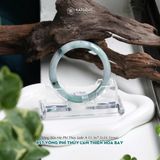  Vòng Khối Ngọc Phỉ Thúy Lam Thiên Hoa Bay Cao Cấp Bản Hẹ 11.3x7.5 Ni 54.5mm (Không Kén Mệnh) 