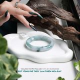  Vòng Khối Ngọc Phỉ Thúy Lam Thiên Hoa Bay Cao Cấp Bản Hẹ 11.3x7.5 Ni 54.5mm (Không Kén Mệnh) 