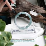  Vòng Khối Ngọc Phỉ Thúy Lam Thiên Hoa Bay Cao Cấp Bản Hẹ 11.3x7.5 Ni 54.5mm (Không Kén Mệnh) 