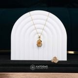  Mặt Dây Chuyền Tỳ Hưu Thạch Anh Tóc Vàng (Thổ, Kim) 