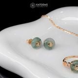  Khuyên Tai Đồng Điếu Ngọc Phỉ Thúy Hoa Bay (Không Kén Mệnh) 
