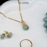  Khuyên Tai Đồng Điếu Ngọc Phỉ Thúy Hoa Bay (Không Kén Mệnh) 