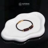  VòngVòng Dây Cáp Đá Mắt Hổ Nâu Lu Thống Chạm Mix Ngũ Điếu (Kim Thổ) 