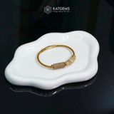  Vòng Dây Cáp Thạch Anh Tóc Vàng Lu Thống Trơn Mix Ngũ Điếu (Kim, Thổ) 
