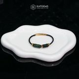  Vòng Dây Cáp Ngọc Cẩm Thạch Sơn Thủy (Type B) Mix Lu Thống Chạm Kim Tiền Và Ngũ Điếu  (Không Kén Mệnh) 