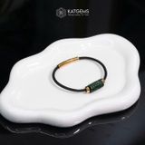  Vòng Dây Cáp Lu Thống Ngọc Cẩm Thạch Sơn Thuỷ (Type B) Chạm Kim Tiền (Không Kén Mệnh) 