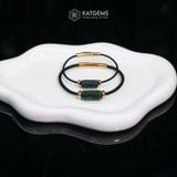  Vòng Đôi Dây Cáp Lu Thống Ngọc Cẩm Thạch Sơn Thuỷ (Type B) Chạm Kim Tiền (Không Kén Mệnh) 
