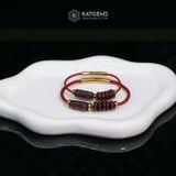  Vòng Đôi Dây Cáp Thạch Anh Tóc Đỏ Mix Lu Thống Chạm Kim Tiền Và Ngũ Điếu (Thổ, Hỏa) 