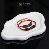  Vòng Đôi Dây Cáp Thạch Anh Tóc Đỏ Mix Lu Thống Chạm Kim Tiền Và Ngũ Điếu (Thổ, Hỏa) 