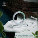  Vòng Khối Ngọc Phỉ Thúy Bạch Đế Thanh Phớt Tím Tử La Lan Cao Cấp Bản Hẹ 12.8 x 8.2 x 55.1 (Không Kén Mệnh) 
