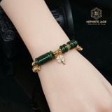  Vòng Dây Cáp Ngọc Bích Canada Vip Ngũ Điếu Mix Lu Thống, Túi Tiền, Cỏ 4 Lá, Hoa Sen Vàng Trang Sức (Không Kén Mệnh) 